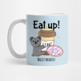 Cute Funny Breakfast Coffee And Donut Lover Kawaii Koala Meme Mug